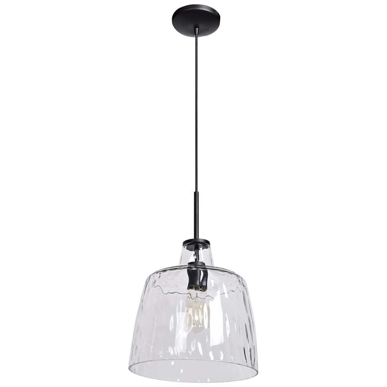 Image 3 Access Lighting Simplicite 11" Wide Black and Clear Glass Mini Pendant more views