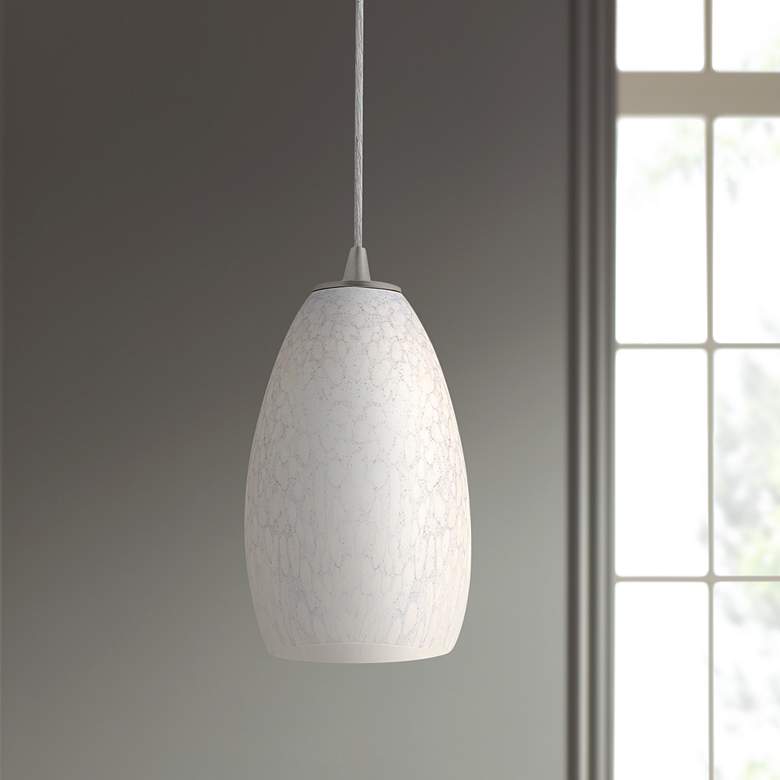 Image 1 Access Lighting Sydney 5 inch Wide White Stone Glass Mini Pendant