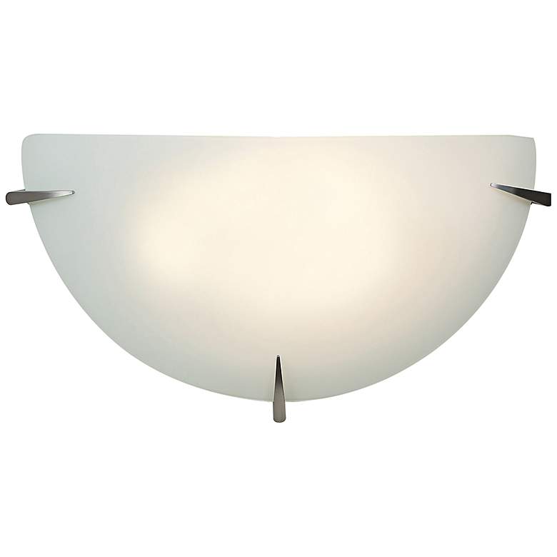 Image 1 Access Lighting Zenon 12" Wide Brushed Steel Opal Glass Wall Sconce