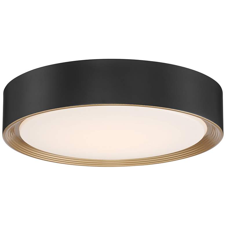 Image 2 Access Malaga 15 3/4 inch Wide Matte Black Modern Round LED Ceiling Light