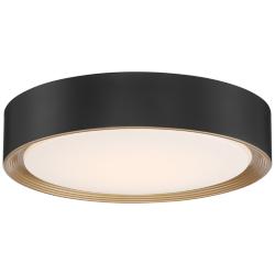 Access Malaga 15 3/4&quot; Wide Matte Black Modern Round LED Ceiling Light