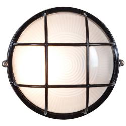 Access Nauticus 9 1/2" High Black Round Outdoor Bulkhead Wall Light