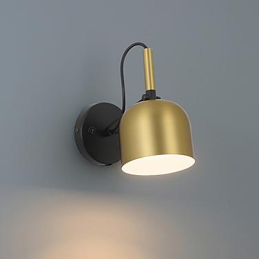 Access Ponti 8.5" Antique Brushed Brass with Black LED Reading Light