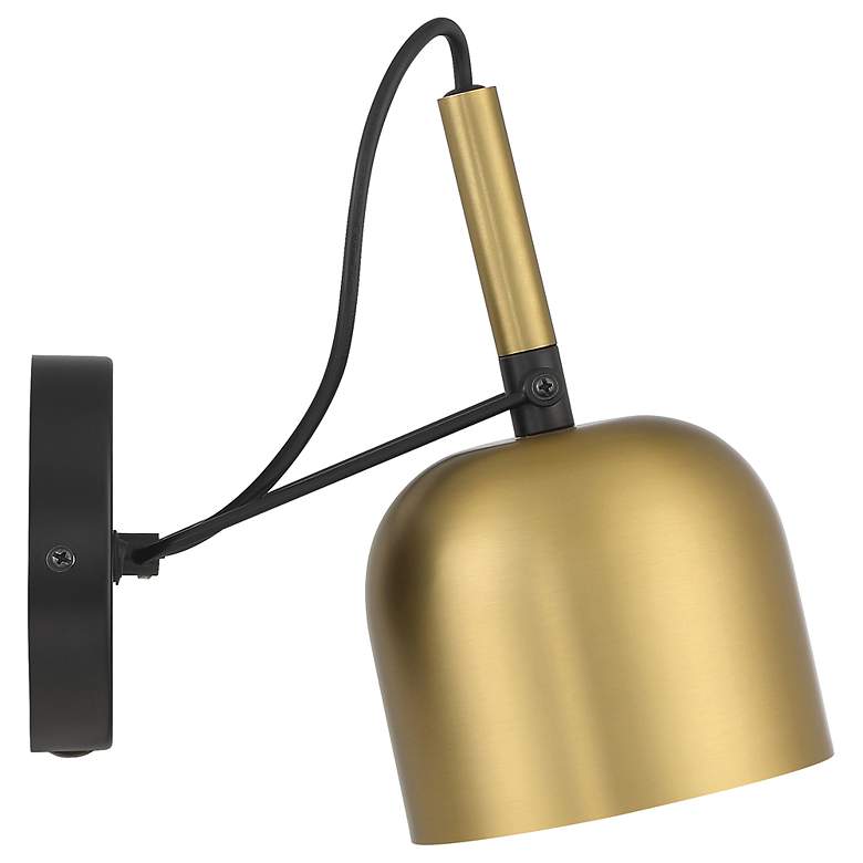 Image 5 Access Ponti 8.5" Antique Brushed Brass with Black LED Reading Light more views