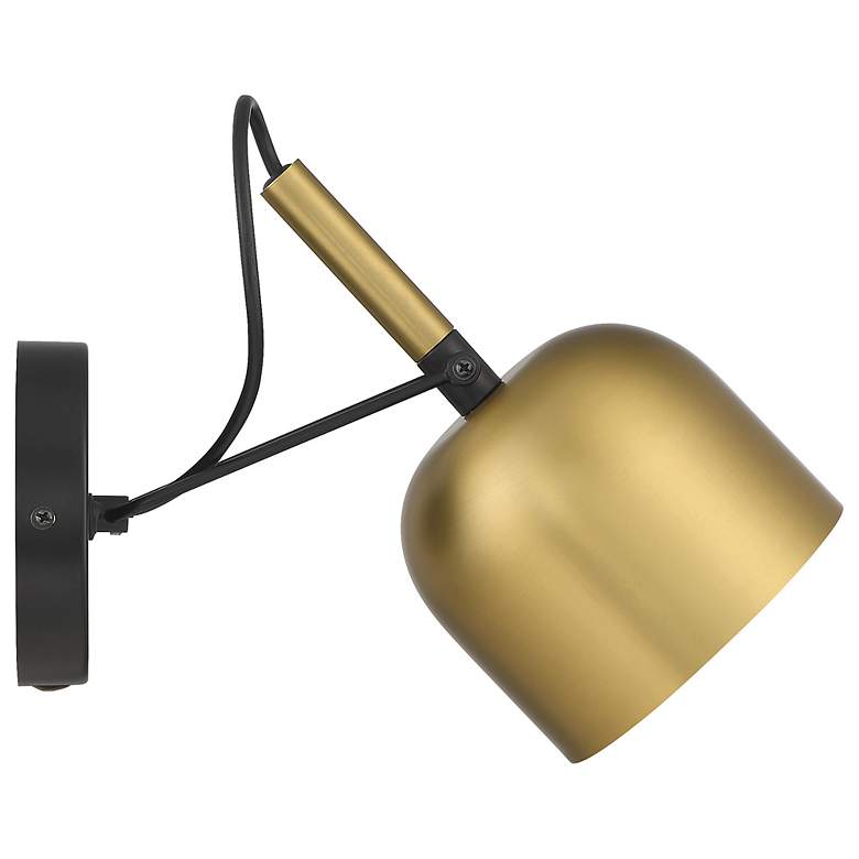 Image 6 Access Ponti 8.5" Antique Brushed Brass with Black LED Reading Light more views