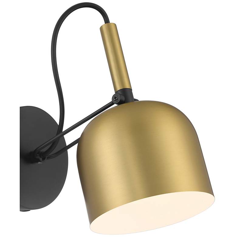 Image 7 Access Ponti 8.5" Antique Brushed Brass with Black LED Reading Light more views