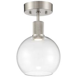 Access Port Nine 7 1/2" Brushed Steel and Glass LED Ceiling Light