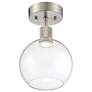 3_Access Port Nine 7 1/2" Brushed Steel and Glass LED Ceiling Light more views