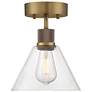 2_Access Port Nine 8" Wide Brushed Brass Clear Glass Ceiling Light more views