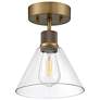 4_Access Port Nine 8" Wide Brushed Brass Clear Glass Ceiling Light more views