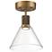 Access Port Nine 8" Wide Brushed Brass Clear Glass LED Ceiling Light