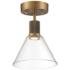 Access Port Nine 8" Wide Brushed Brass Clear Glass LED Ceiling Light
