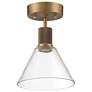 4_Access Port Nine 8" Wide Brushed Brass Clear Glass LED Ceiling Light more views
