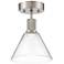 Access Port Nine 8" Wide Brushed Steel Clear Glass LED Ceiling Light