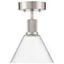 2_Access Port Nine 8" Wide Brushed Steel Clear Glass LED Ceiling Light more views