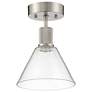 4_Access Port Nine 8" Wide Brushed Steel Clear Glass LED Ceiling Light more views