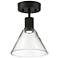 Access Port Nine 8" Wide LED Matte Black Clear Glass Ceiling Light