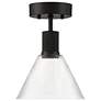 2_Access Port Nine 8" Wide LED Matte Black Clear Glass Ceiling Light more views