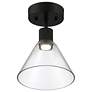3_Access Port Nine 8" Wide LED Matte Black Clear Glass Ceiling Light more views