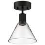 4_Access Port Nine 8" Wide LED Matte Black Clear Glass Ceiling Light more views