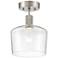Access Port Nine 9" Brushed Steel Seeded Glass LED Ceiling Light