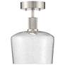 2_Access Port Nine 9" Brushed Steel Seeded Glass LED Ceiling Light more views
