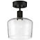 Access Port Nine 9" Matte Black Seeded Glass LED Ceiling Light