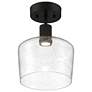 3_Access Port Nine 9" Matte Black Seeded Glass LED Ceiling Light more views