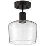 4_Access Port Nine 9" Matte Black Seeded Glass LED Ceiling Light more views