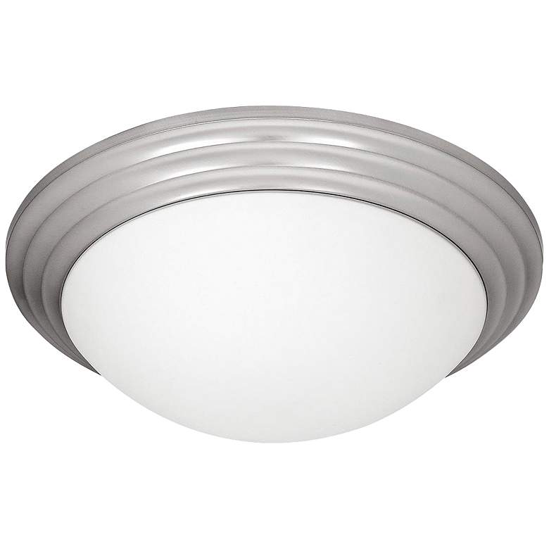 Image 1 Access Strata 14 inch Wide Brushed Steel Ceiling Light