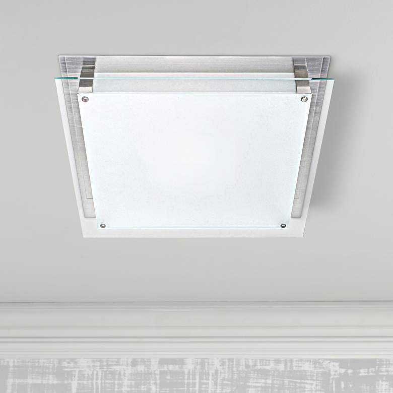 Image 1 Access Vision 15 3/4" Wide Brushed Steel LED Ceiling Light