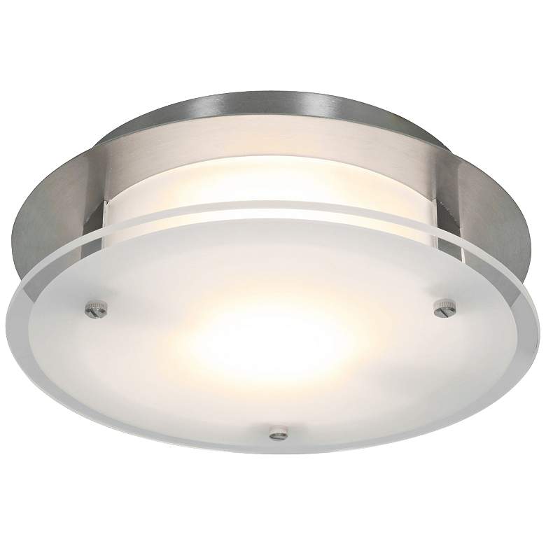 Image 1 Access Vision Round 12 inch Wide Brushed Steel Ceiling Light