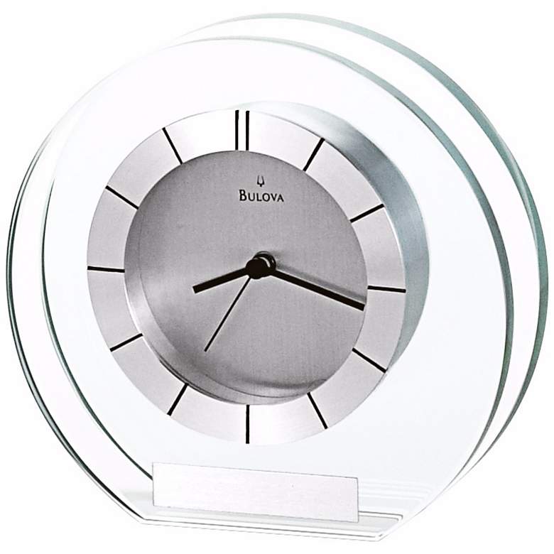 Image 1 Accolade 6" Wide Bulova Table Clock