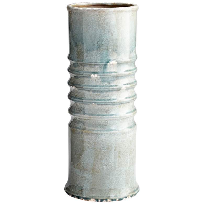 Image 1 Accordion 19 " High Green Crackle Finish Planter