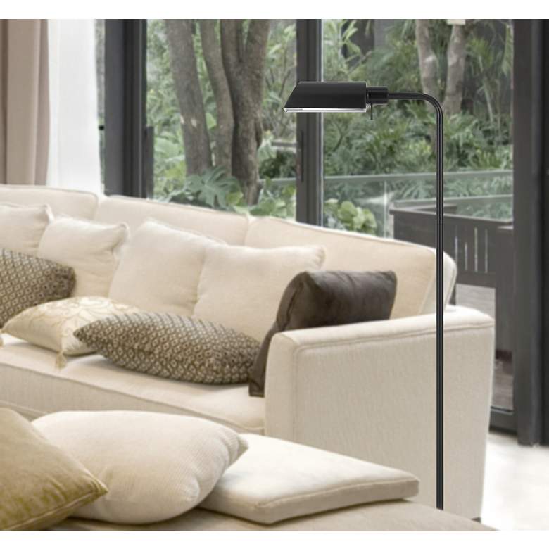 Image 4 Accorto Black Adjustable Head Metal Pharmacy Floor Lamp more views