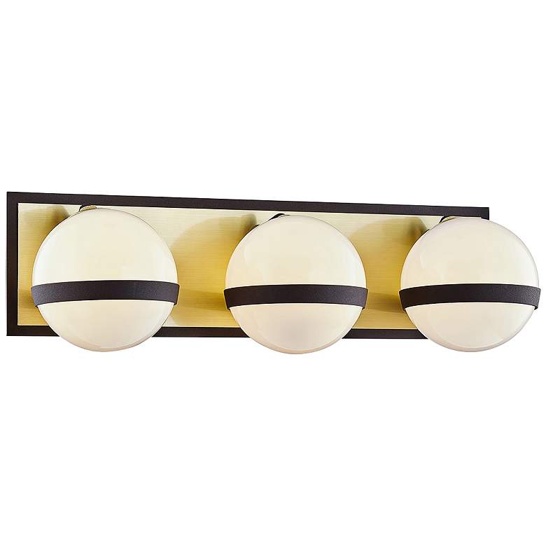 Image 1 Ace 19 3/4" Wide Bronze and Brushed Brass 3-Light Bath Light