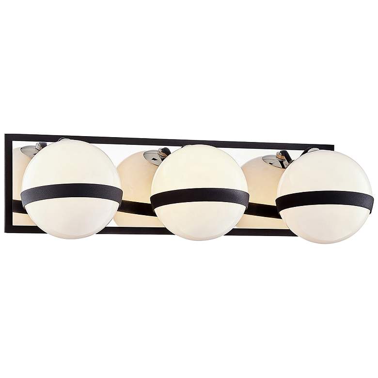 Image 1 Ace 19 3/4" Wide Carbide Black and Nickel 3-Light Bath Light