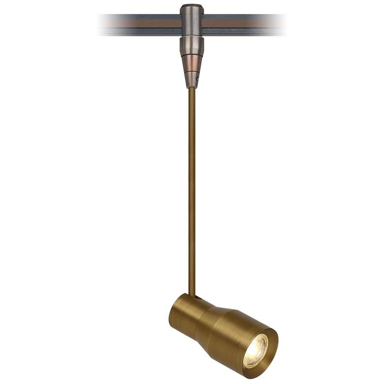 Image 1 Ace 2" Wide Aged Brass LED Monorail Track Head