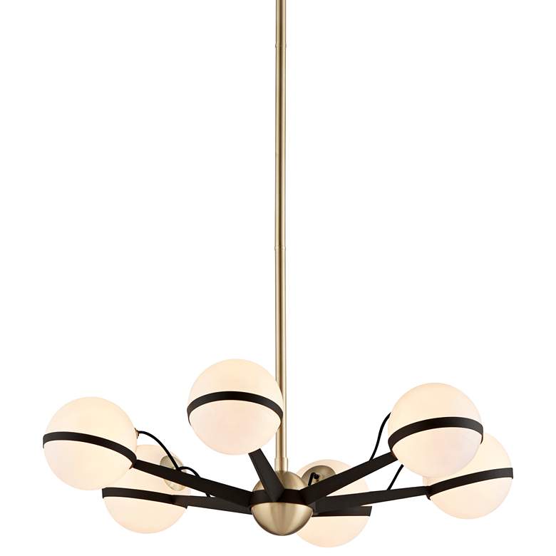 Ace 27 3/4&quot;W Textured Bronze and Brushed Brass Chandelier