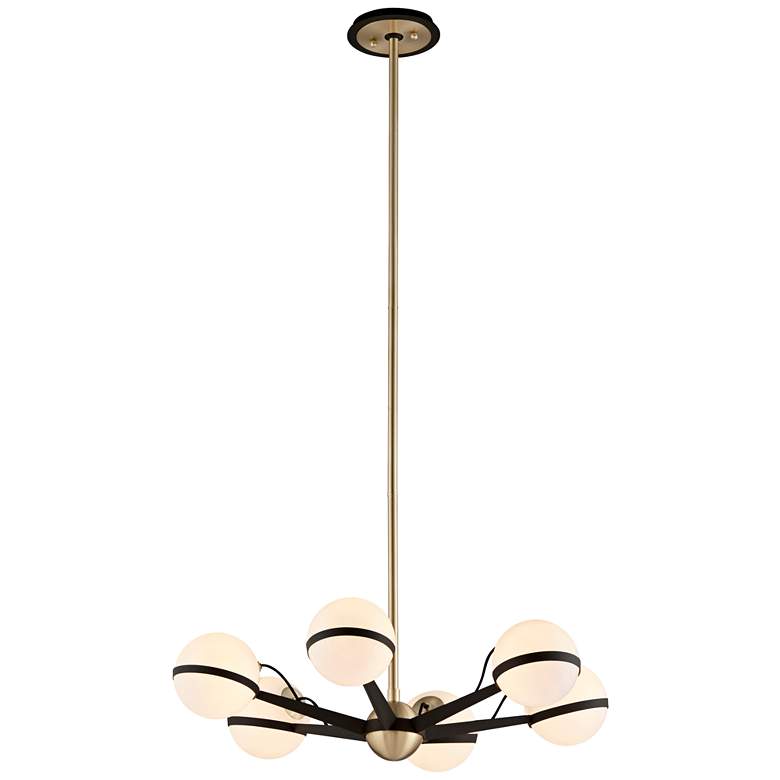 Ace 27 3/4&quot;W Textured Bronze and Brushed Brass Chandelier more views