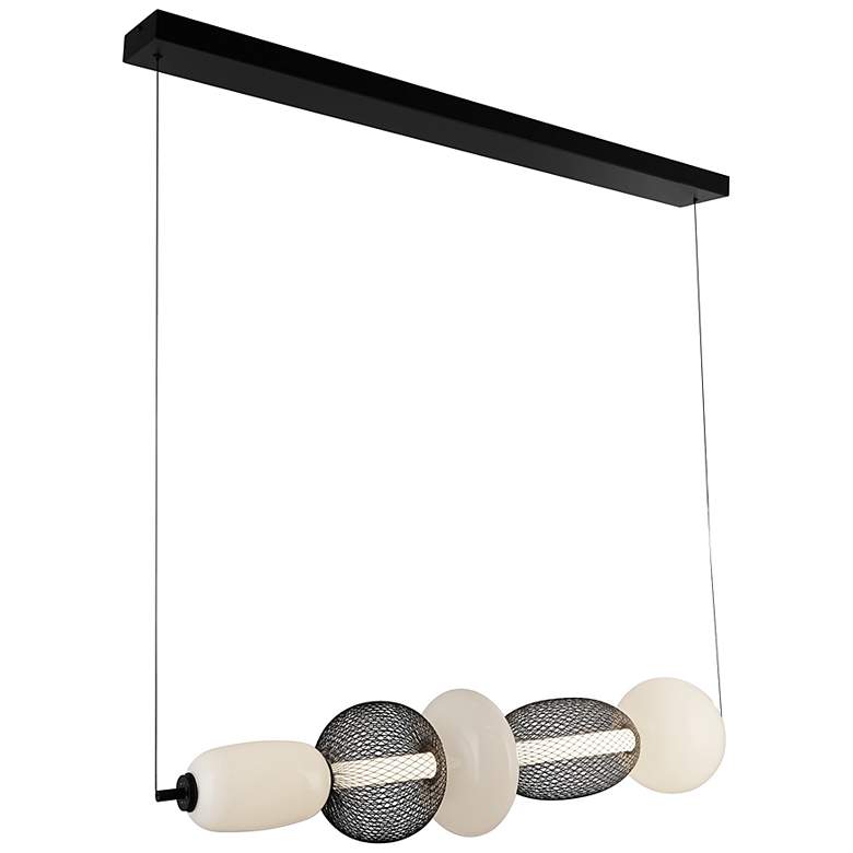 Image 3 Ace 43.9" Wide Black Island-Light w/ White Opal, Mesh Black Shade more views