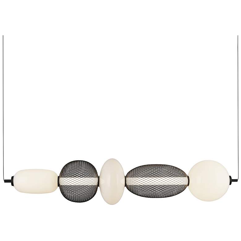 Image 4 Ace 43.9" Wide Black Island-Light w/ White Opal, Mesh Black Shade more views