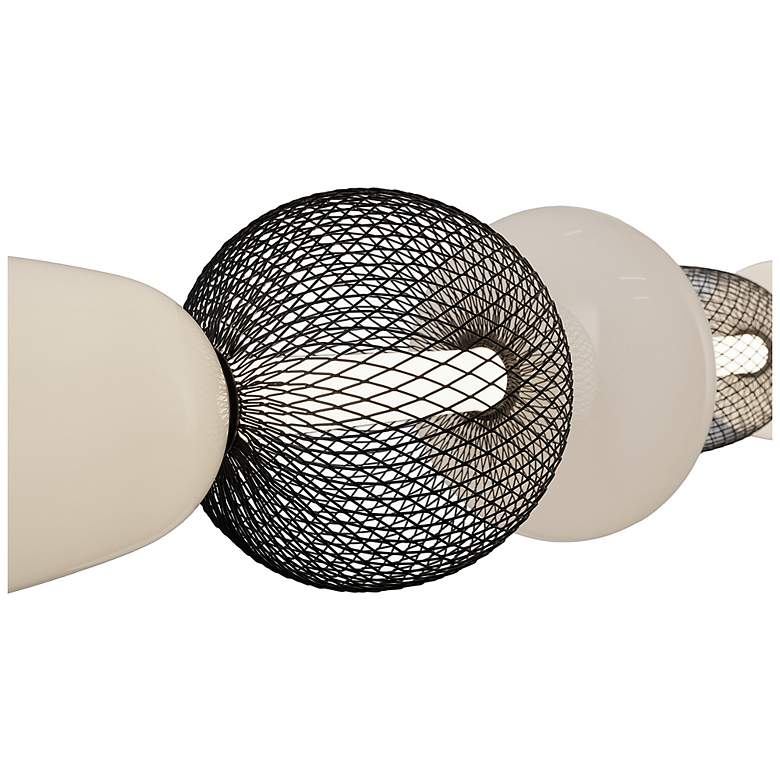 Image 5 Ace 43.9" Wide Black Island-Light w/ White Opal, Mesh Black Shade more views