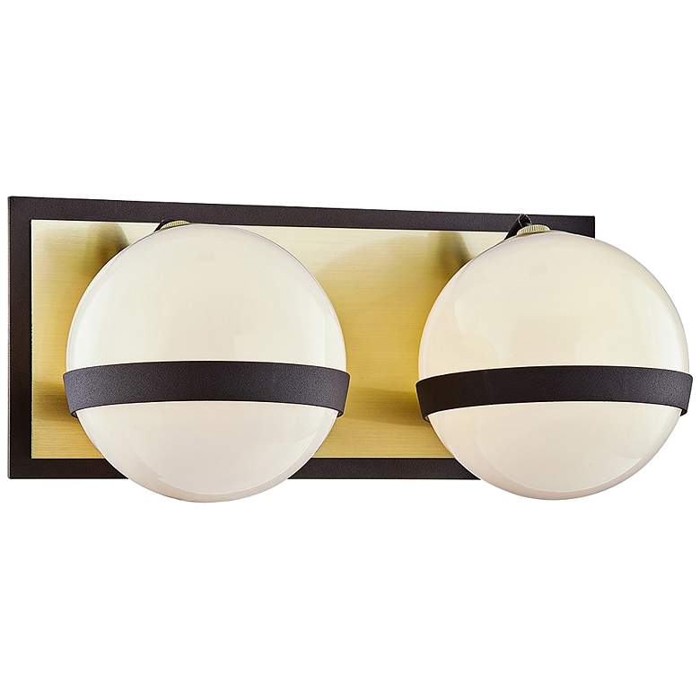 Image 1 Ace 5 1/2"H Bronze and Brushed Brass 2-Light Wall Sconce