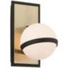 Ace 9" High Textured Bronze and Brushed Brass Wall Sconce