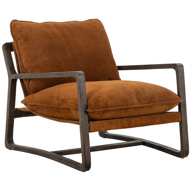 Image 1 Ace Mid-Century Montana Harvest Brown Suede and Oak Chair