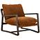 Ace Mid-Century Montana Harvest Brown Suede and Oak Chair
