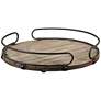 Acela 20" Wide Fir Wood and Metal Rustic Tray