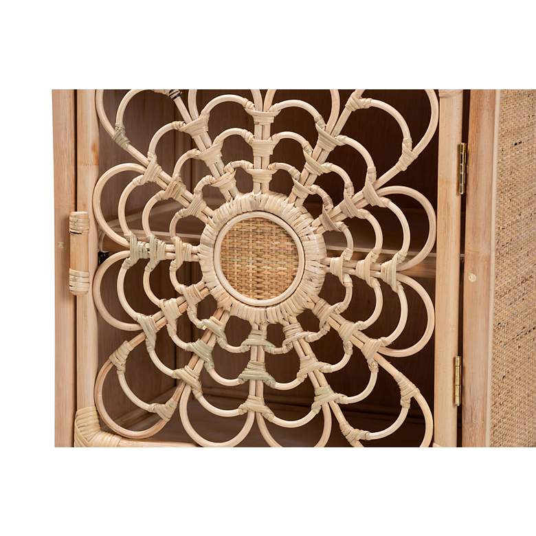Image 3 Acelin 19 3/4" Wide Natural Brown Rattan 1-Door Nightstand more views