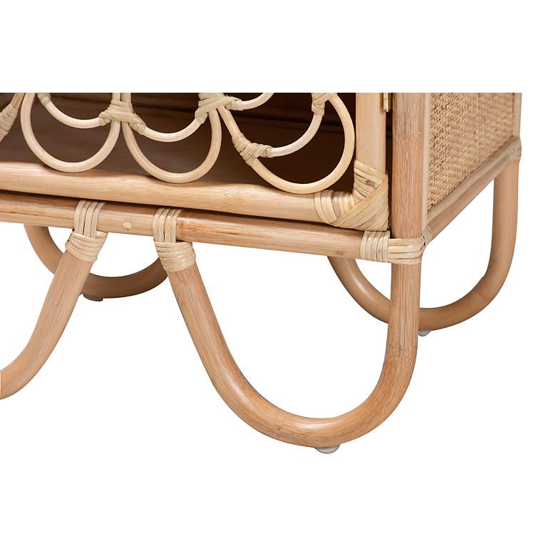 Image 4 Acelin 19 3/4" Wide Natural Brown Rattan 1-Door Nightstand more views